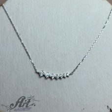 Сребърно колие с циркони N-926